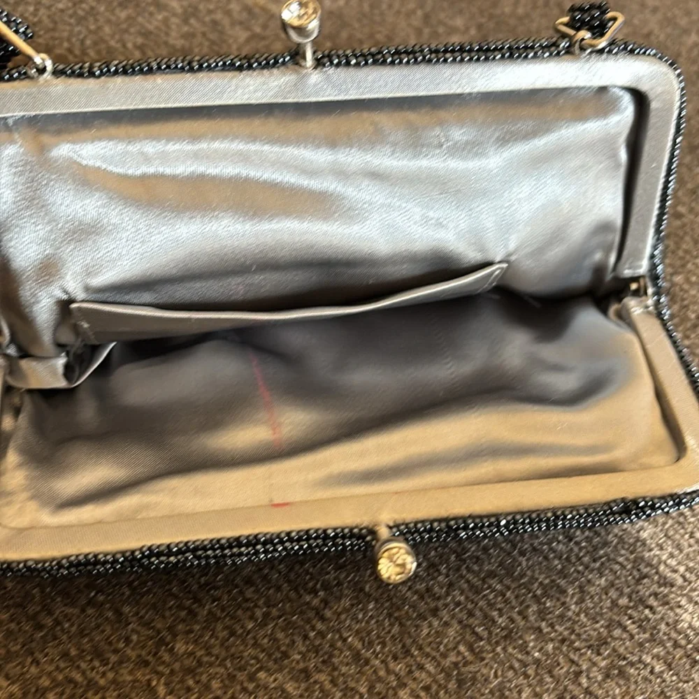 Vintage Debbie‎ 60s Bag Black Hand Made Beaded  Purse Elegant Black